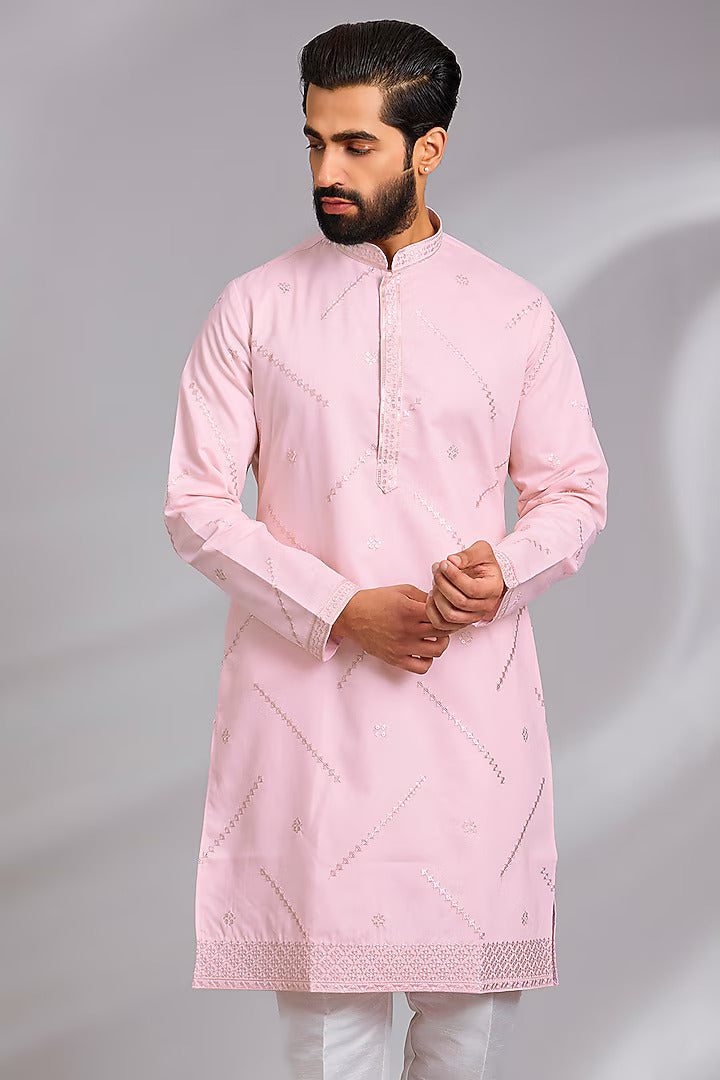 Pink Embroidered Kurta Set