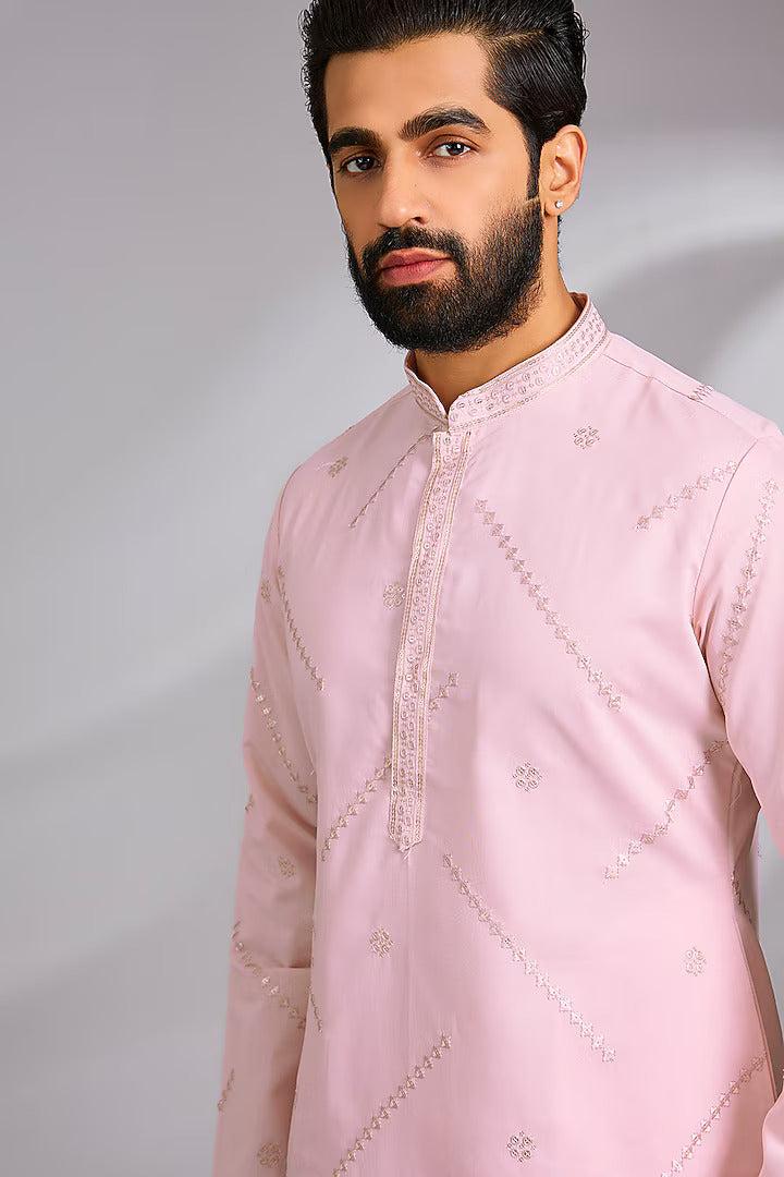 Pink Embroidered Kurta Set