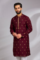 Maroon Embroidered Kurta Set