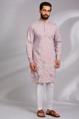 Lavender Embroidered Kurta Ser