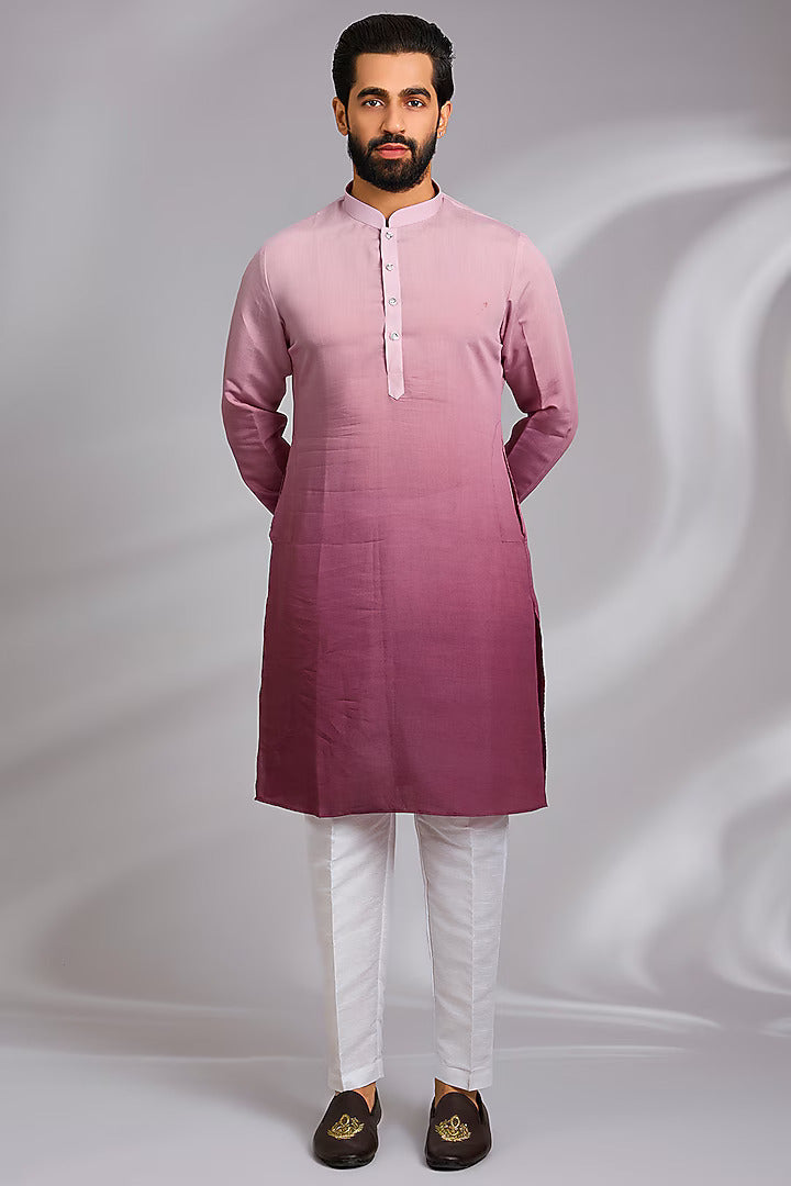 Pink Embroidered Kurta-Jacket Set