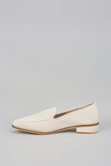 Off White Embroidered Loafers