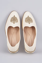 Ivory Crown Leather Loafers