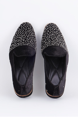 Black suede based slip on loafers