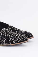 Black suede based slip on loafers
