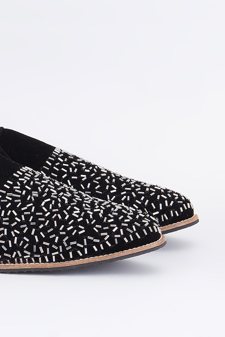 Black suede based slip on loafers