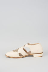 Ivory Crown Buckle Sandals