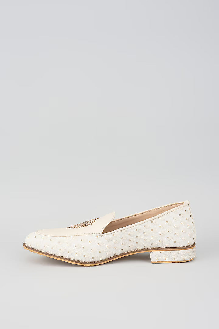 Ivory Lucknowi Crown Loafers