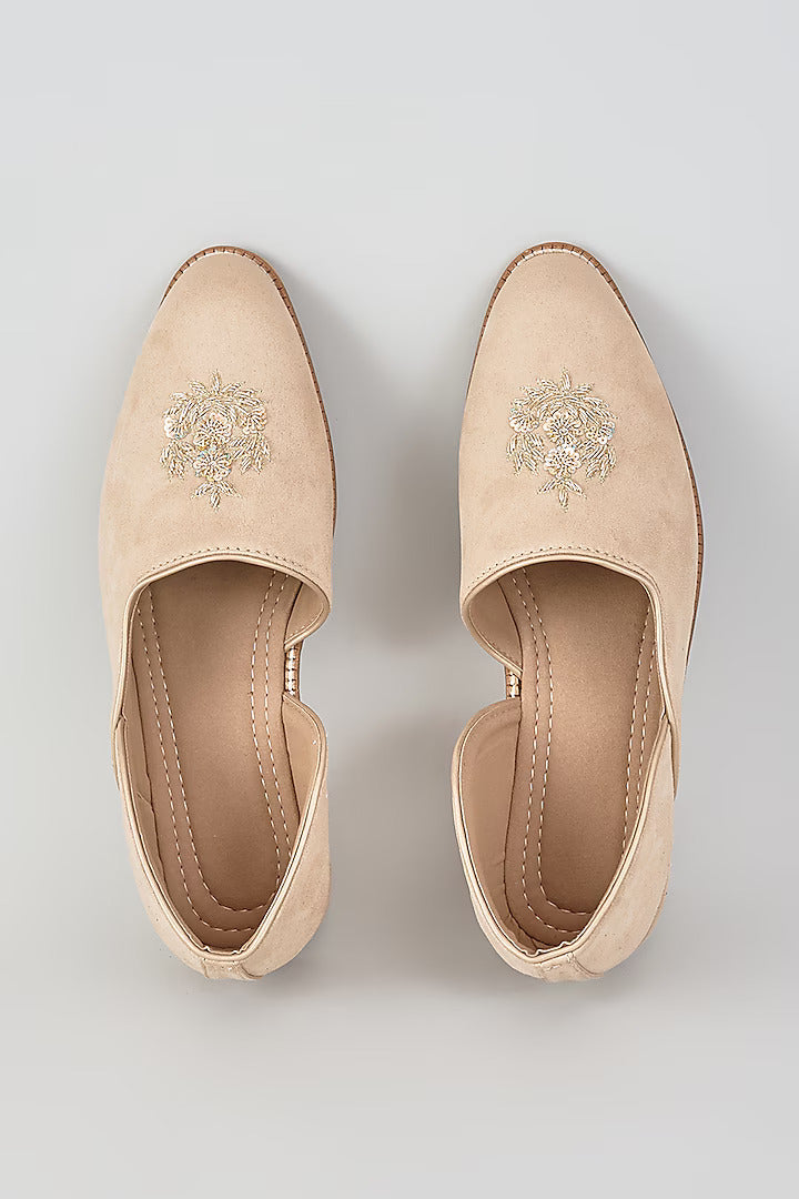 Blush Pink Royal Crest Embroidered Sandals