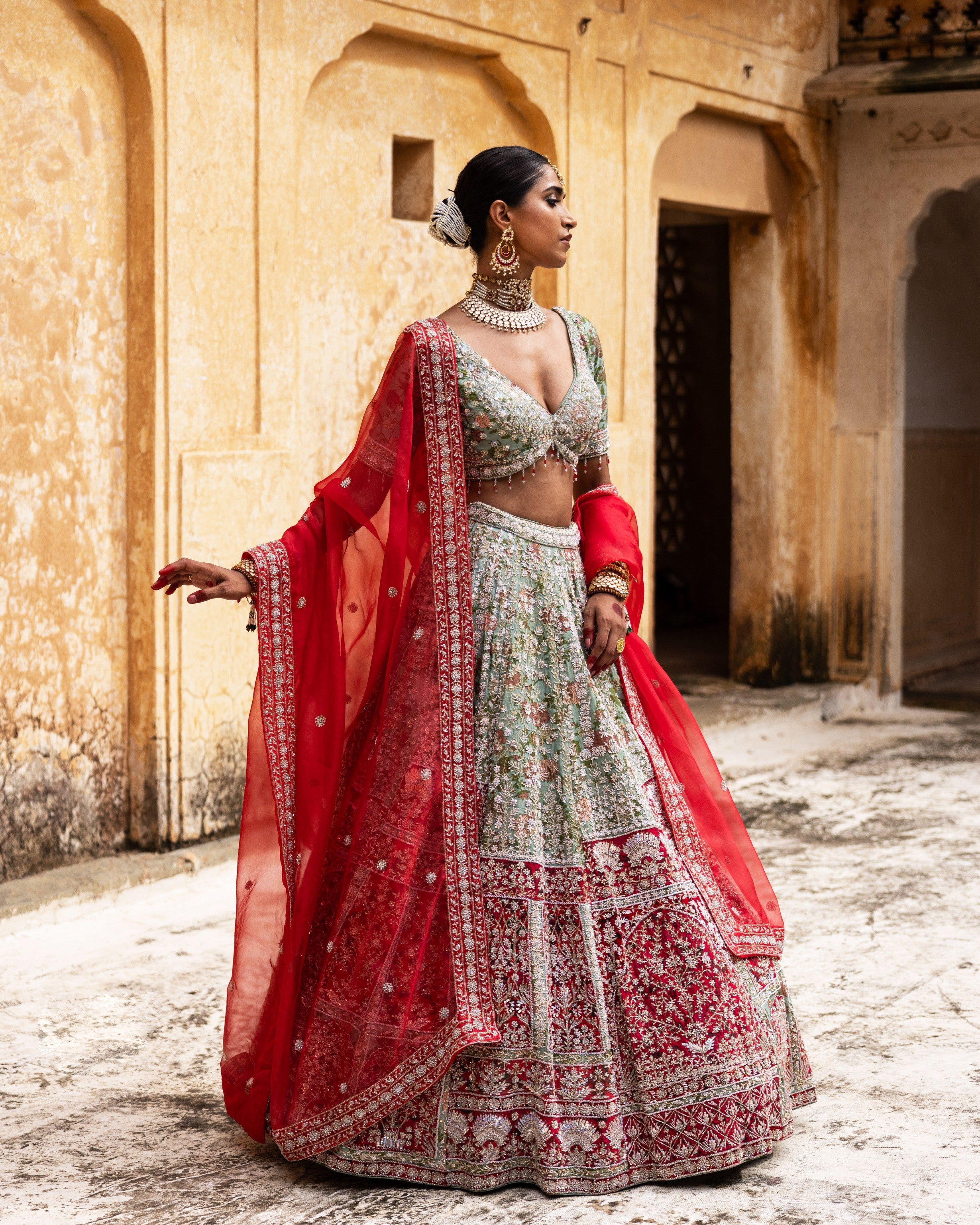 Radiant Vermilion Lehenga
