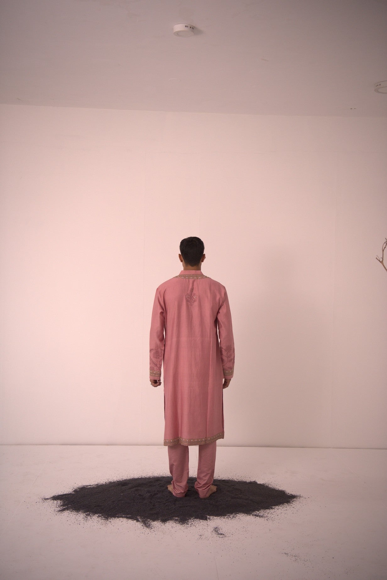 Chanderi Old Rose Rosy Picture Kurta With Pants