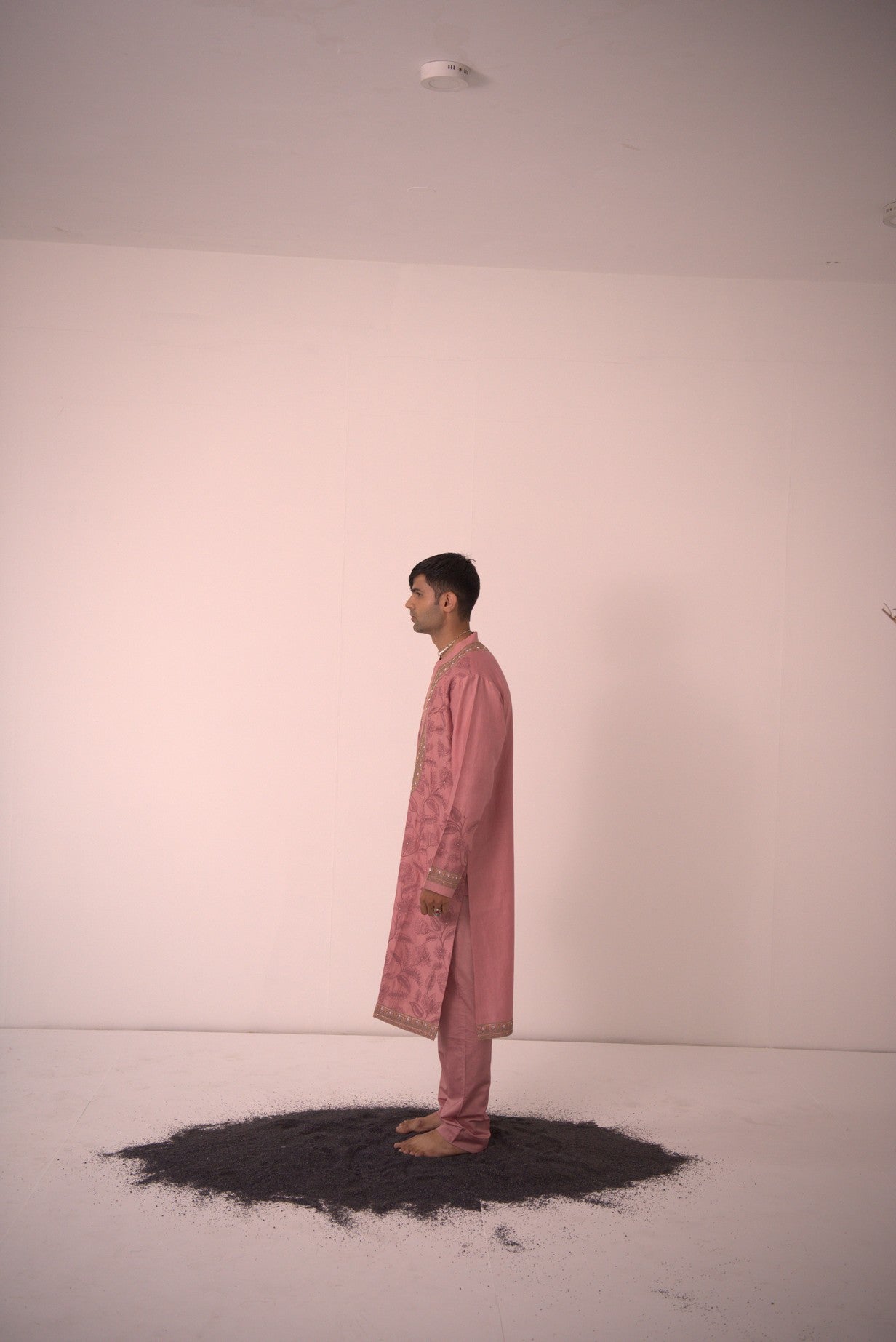 Chanderi Old Rose Rosy Picture Kurta With Pants