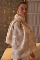 Royal Crest | Embroidered Wool Silk Stole