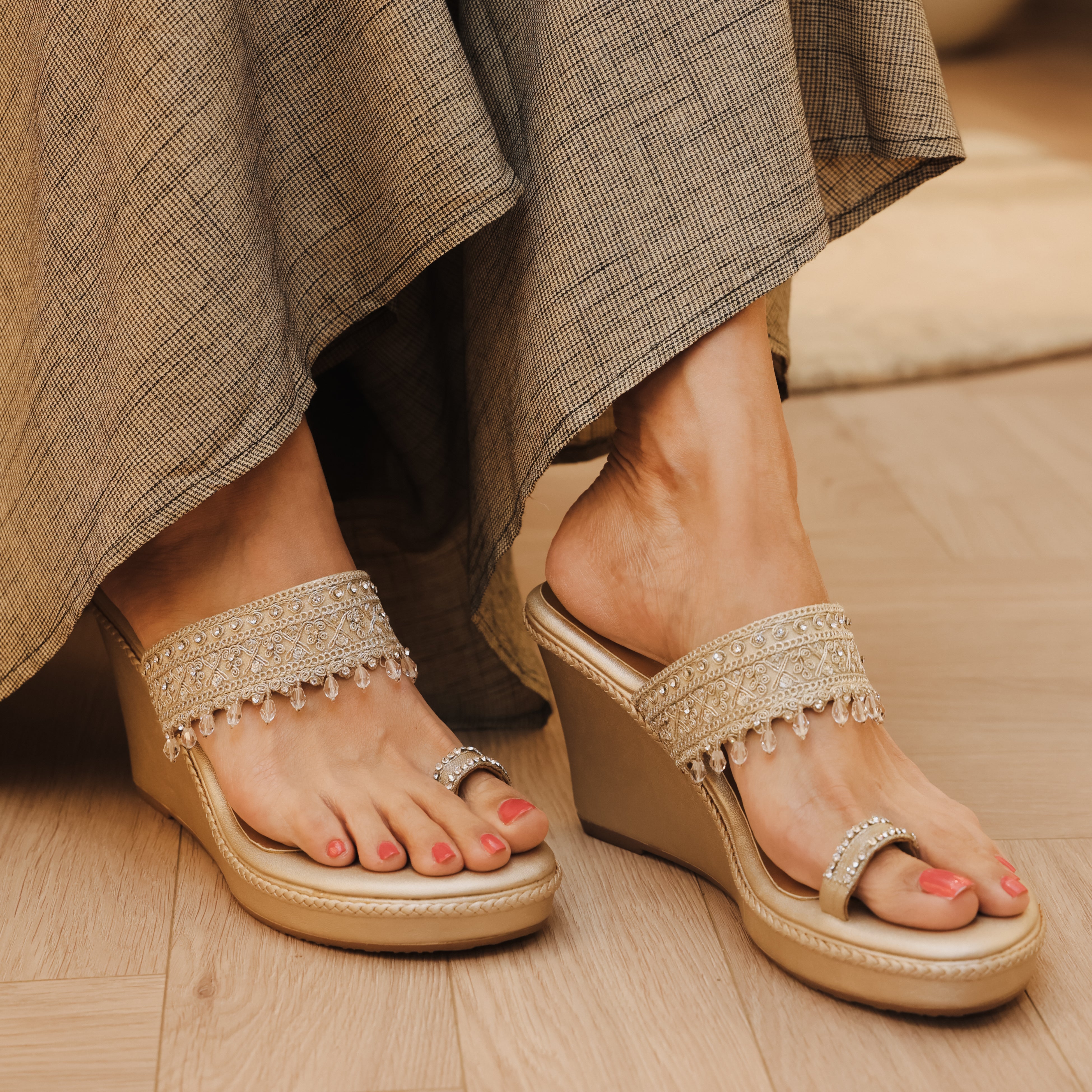 SUHANA- EMBELLISHED WEDGES