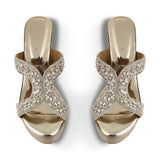 NORAH- GOLD EMBELLISHED WEDGES