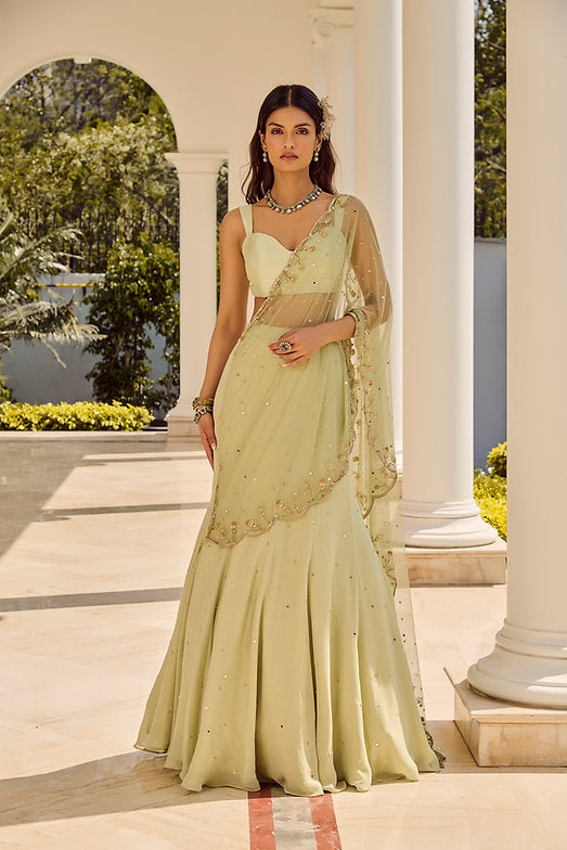Soft Sage Saree