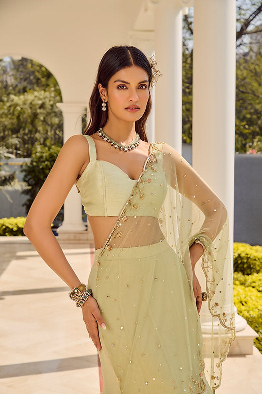 Soft Sage Saree