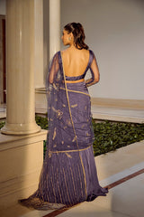 Glam Blue Saree Set