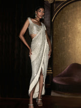 Held Fringe Draped Sari