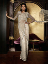 Sora Metal Fringe Sari