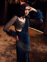 Ascher Fringe Draped Sari