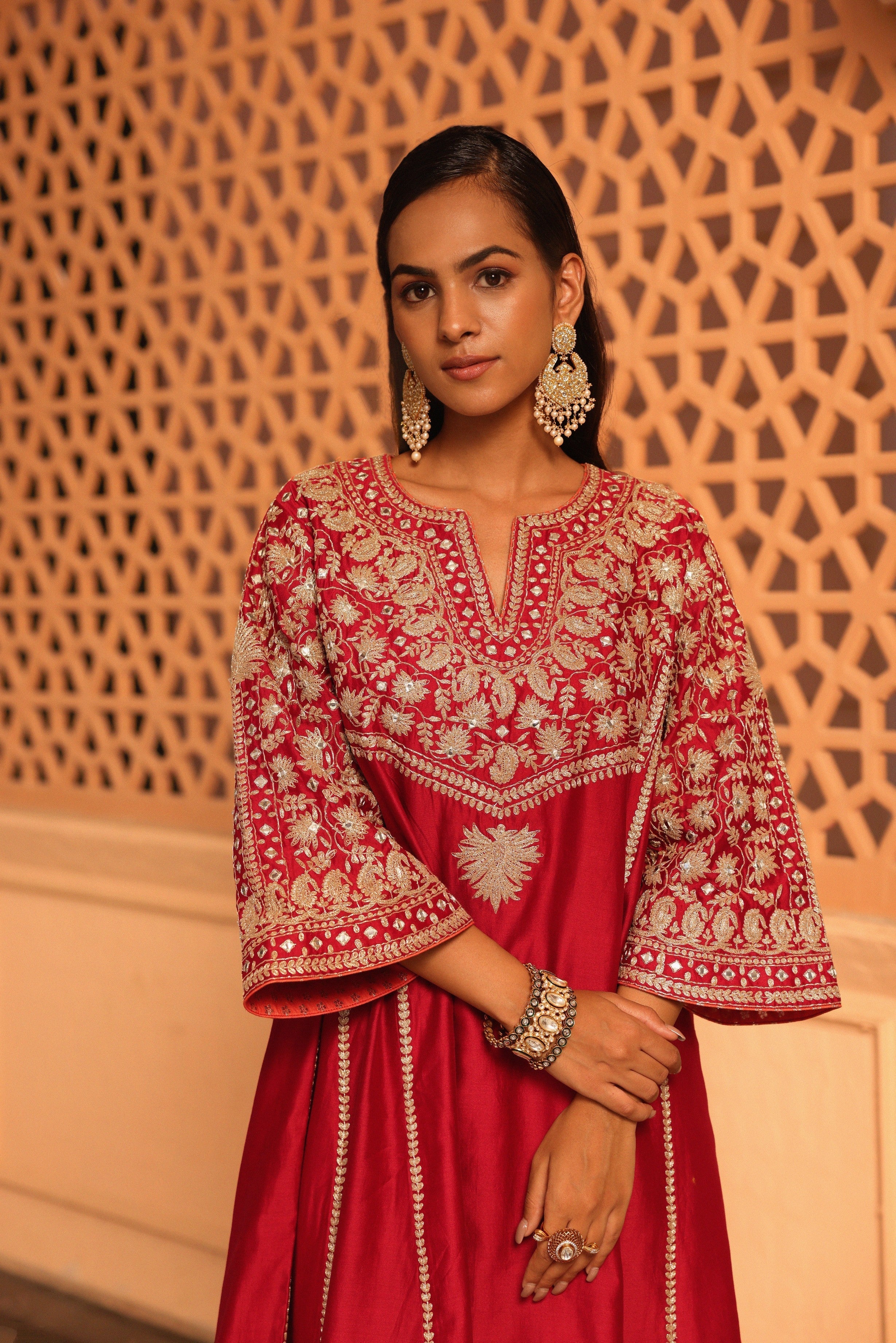 Aiman - Short Knee Length Chauga with Salwar and Odhni