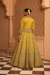Noorali - Mustard Lehenga with Choli and Dupatta