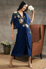 ORCHID BLOOM EMBROIDERED PATCHWORK DRESS