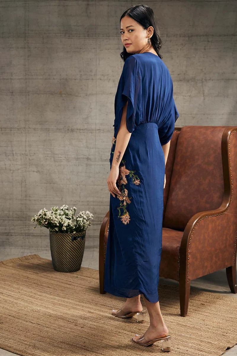 ORCHID BLOOM EMBROIDERED PATCHWORK DRESS