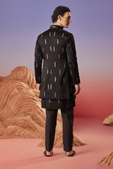 Noor - Silk Embroidery Nehru Jacket Set