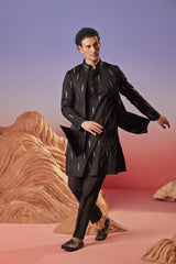 Noor - Silk Embroidery Nehru Jacket Set