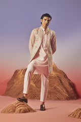 Seher - Silk Embroidery Nehru Jacket Set