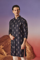 Midnight blossom - Silk Kurta