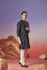 Midnight blossom - Silk Kurta