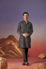 Dark Canvas - Silk Kurta