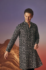 Dark Canvas - Silk Kurta