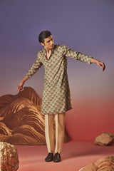 Green Blush - Silk Kurta
