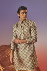 Green Blush - Silk Kurta