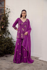 Plum Sharara Set