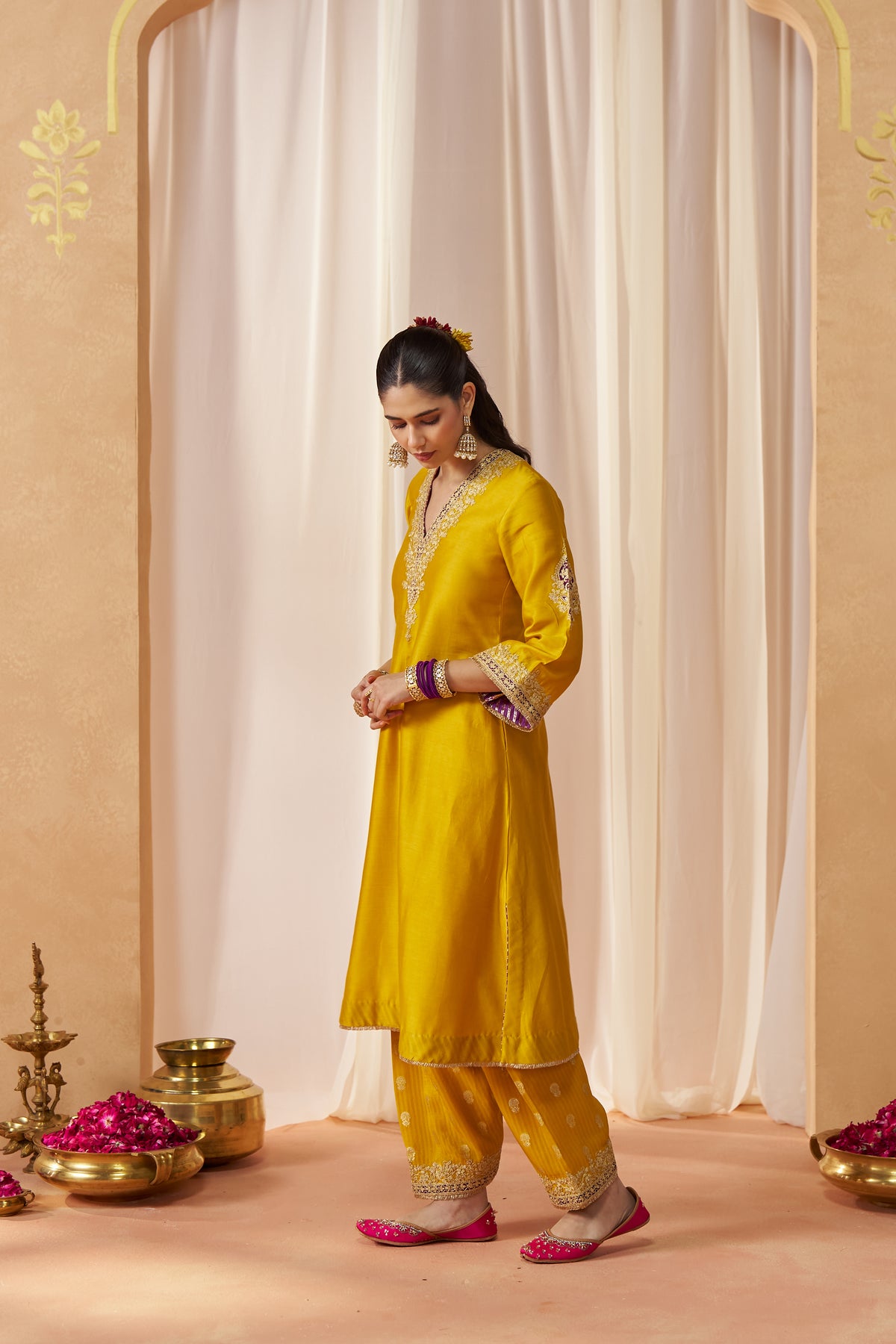 Liana Mustard Chauga with Salwar and Dupatta