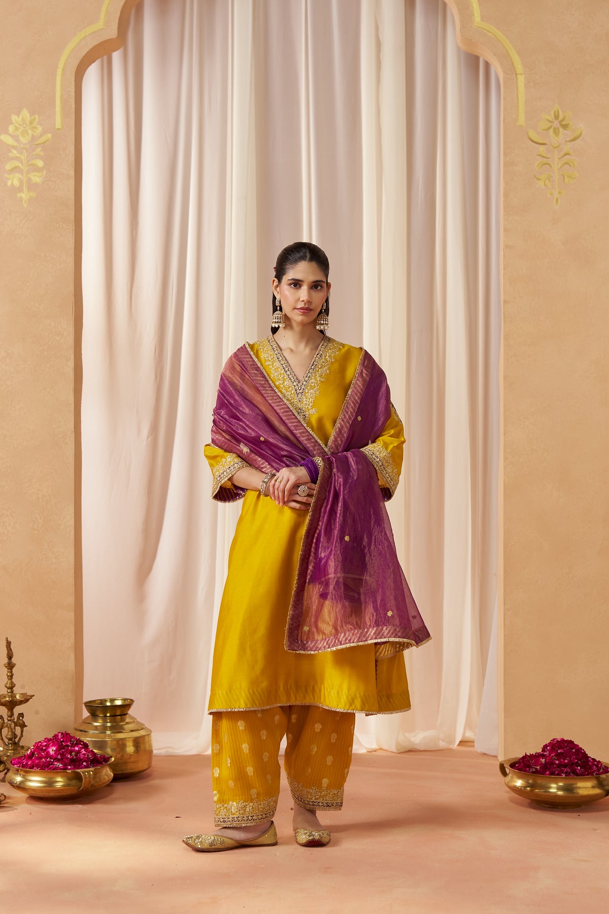 Liana Mustard Chauga with Salwar and Dupatta