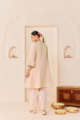 NIDA - CARNATION PINK SHORT CHOGA WITH FARSHI SALWAR AND DUPATTA