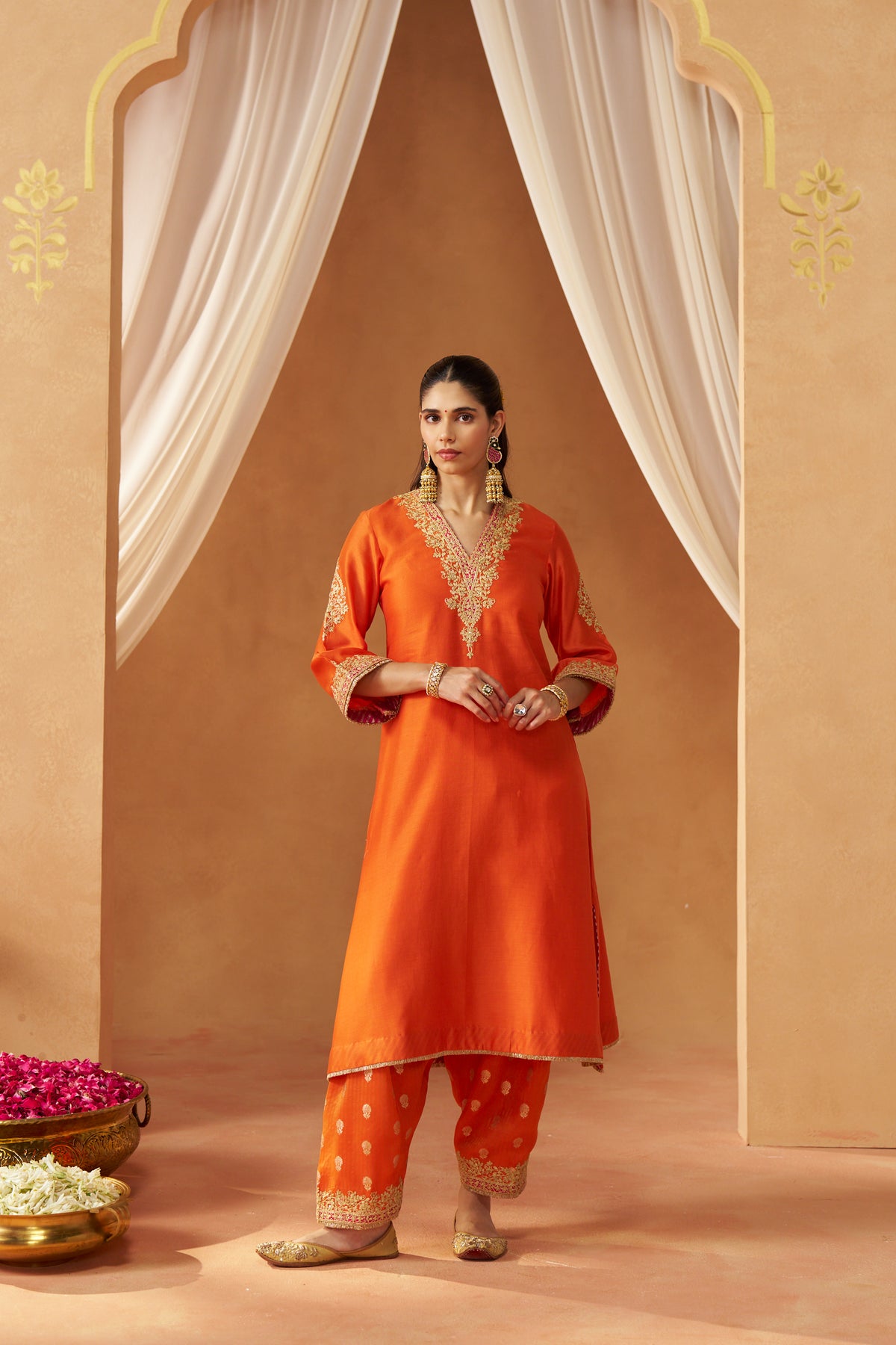 Liana Burnt Chauga with Salwar and Dupatta