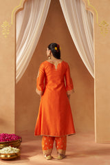 Liana Burnt Chauga with Salwar and Dupatta