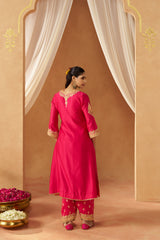 Liana Hotpink Chauga with Dupatta