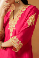 Liana Hotpink Chauga with Dupatta