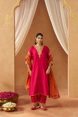 Liana Hotpink Chauga with Dupatta