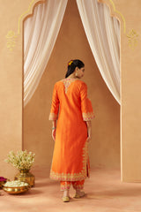 Mubina Burnt Orange Kurta with Salwar and Dupatta