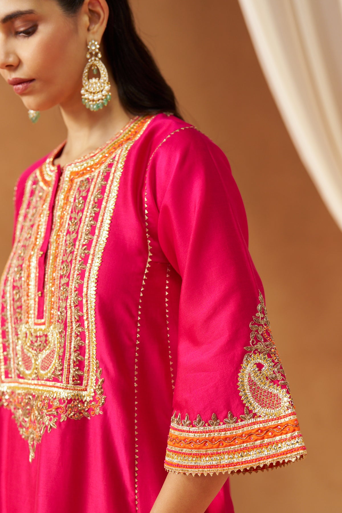 Daneen Hot Pink Chauga with Salwar