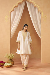 Maahgul Daisy Ivory Kalidaar Chauga with Salwar and Dupatta
